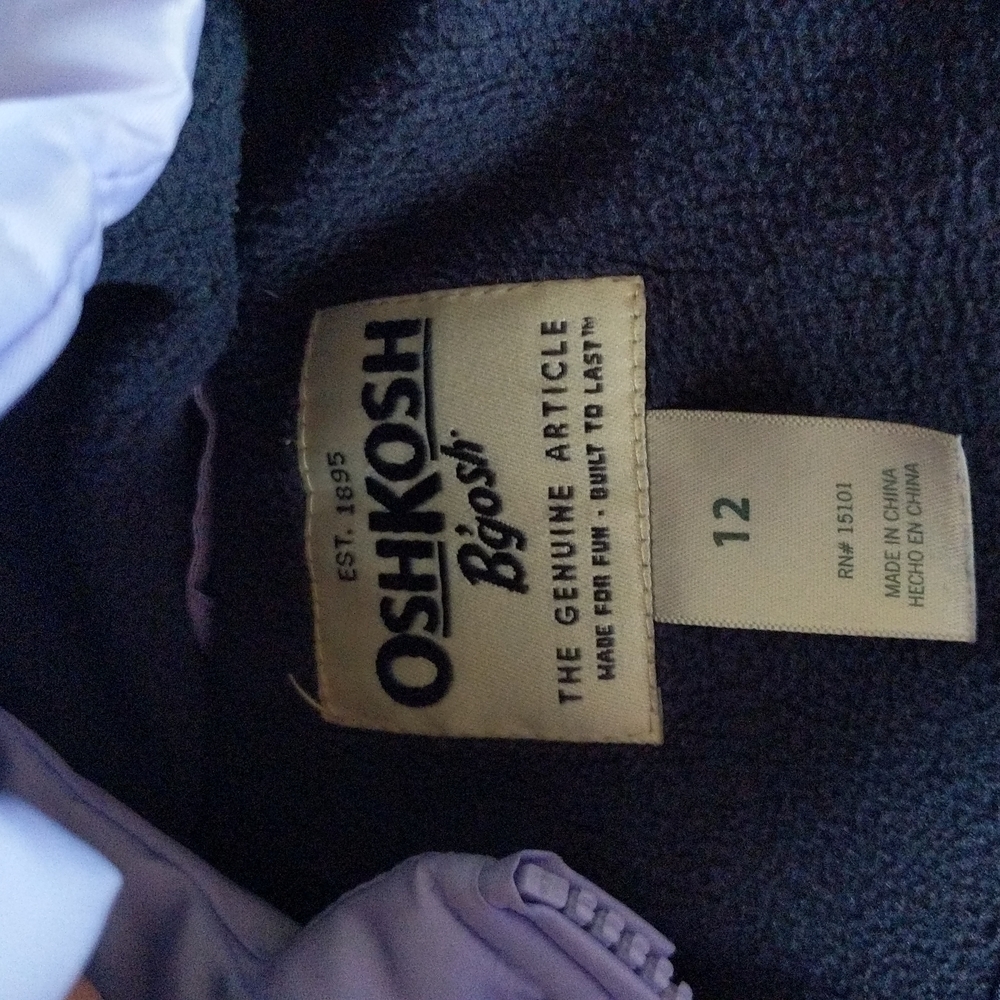 OshKosh B'gosh 12 girl's Purple Puffer Coat